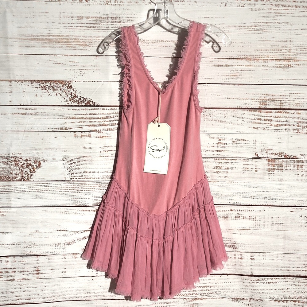 Easel Bubble Gum Pink mini dress NWT size small PTP 13”